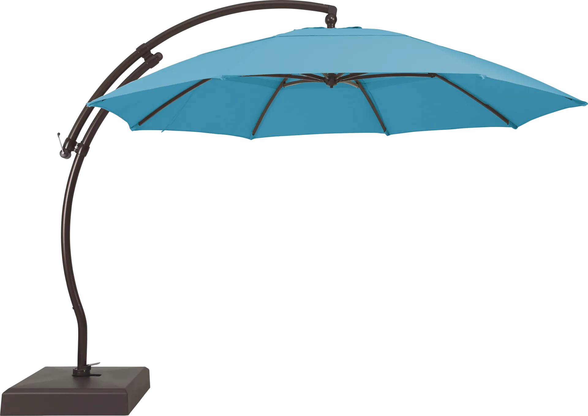 La Mesa Cove 13' Aruba Outdoor Curve Cantilever Umbrella with Base and Stand - Image 1