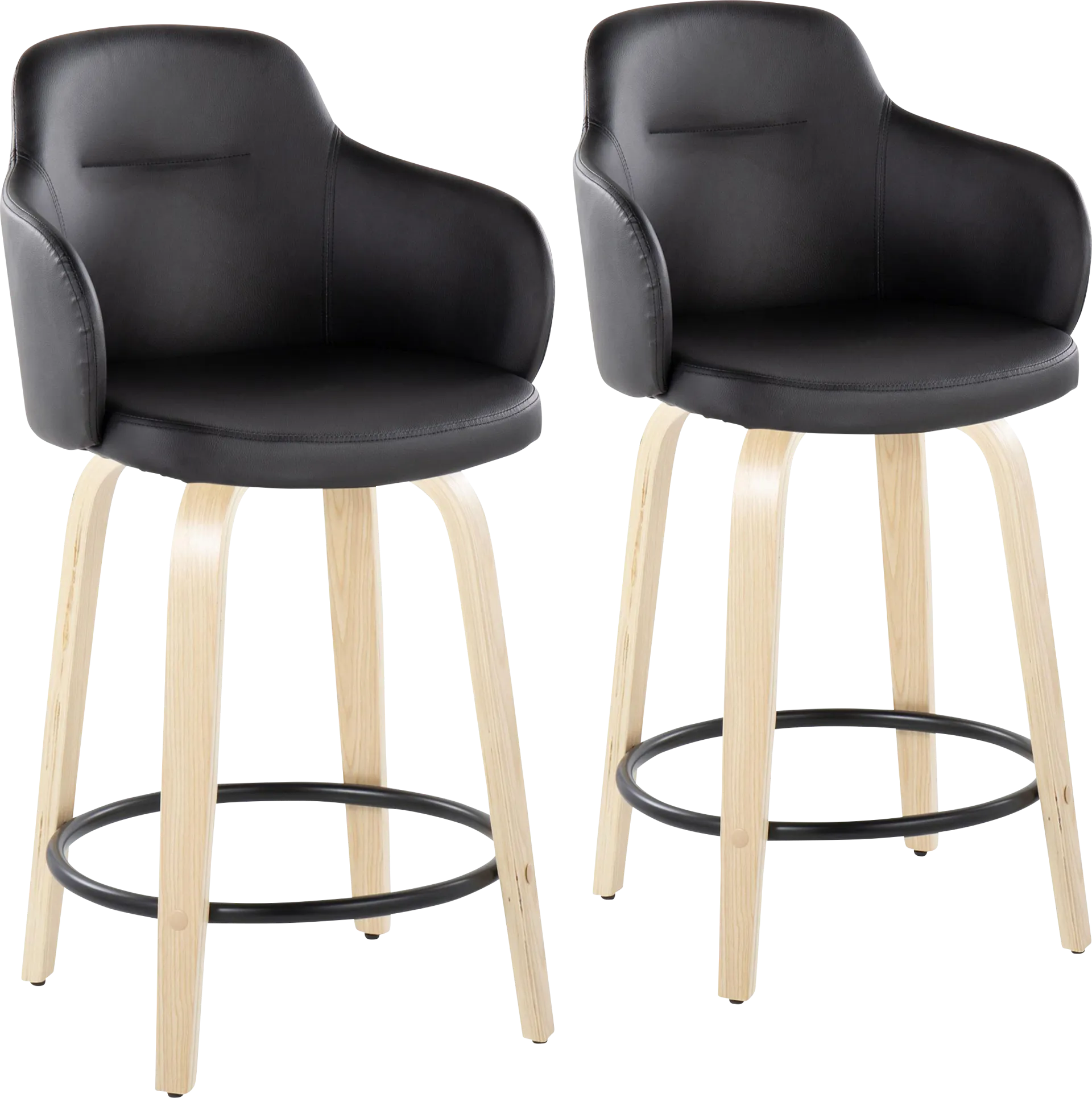 Siebarth II Black Counter Height Stool, Set of 2 - Image 1