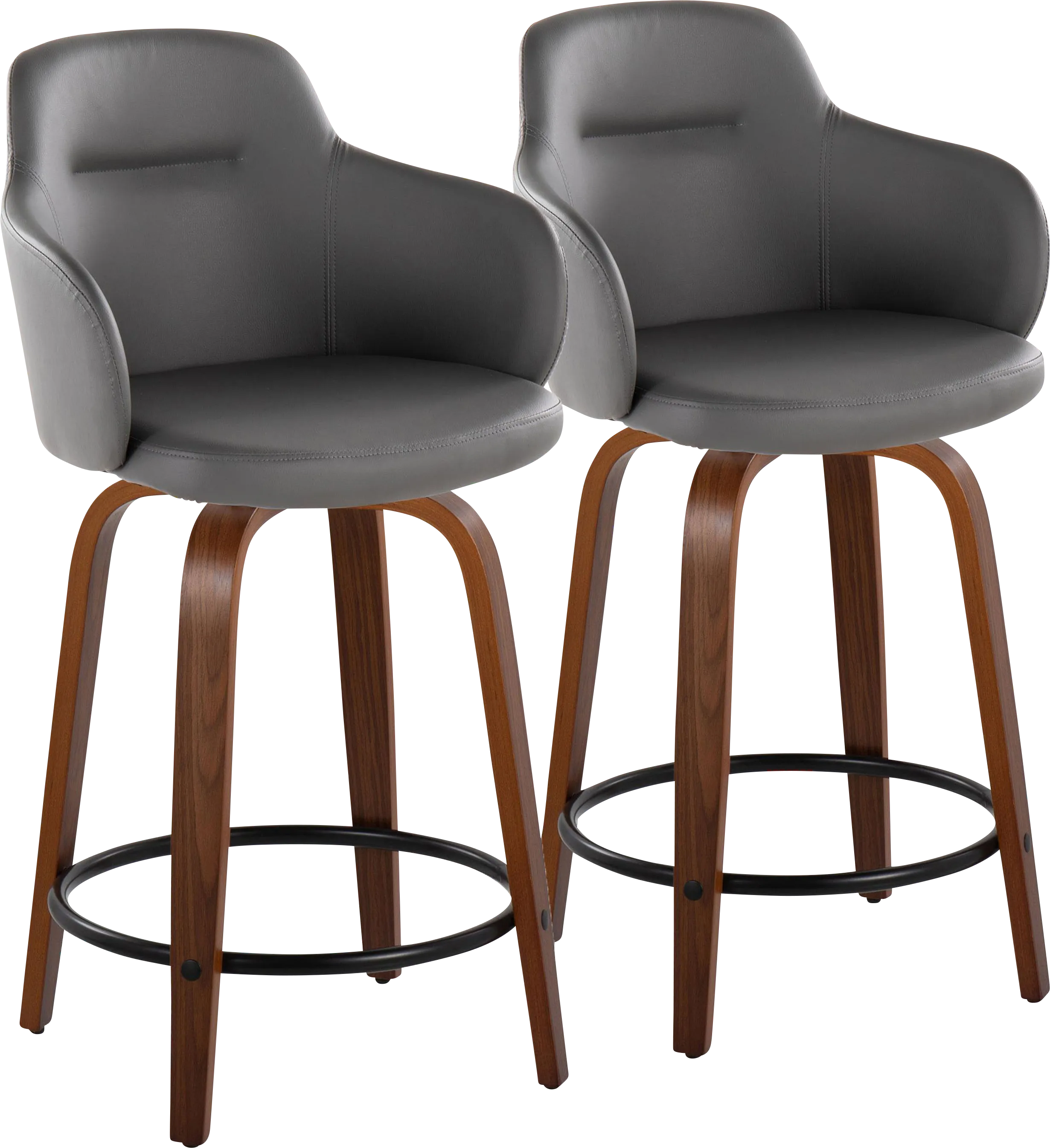 Siebarth IV Gray Counter Height Stool, Set of 2 - Thumbnail - Image 1