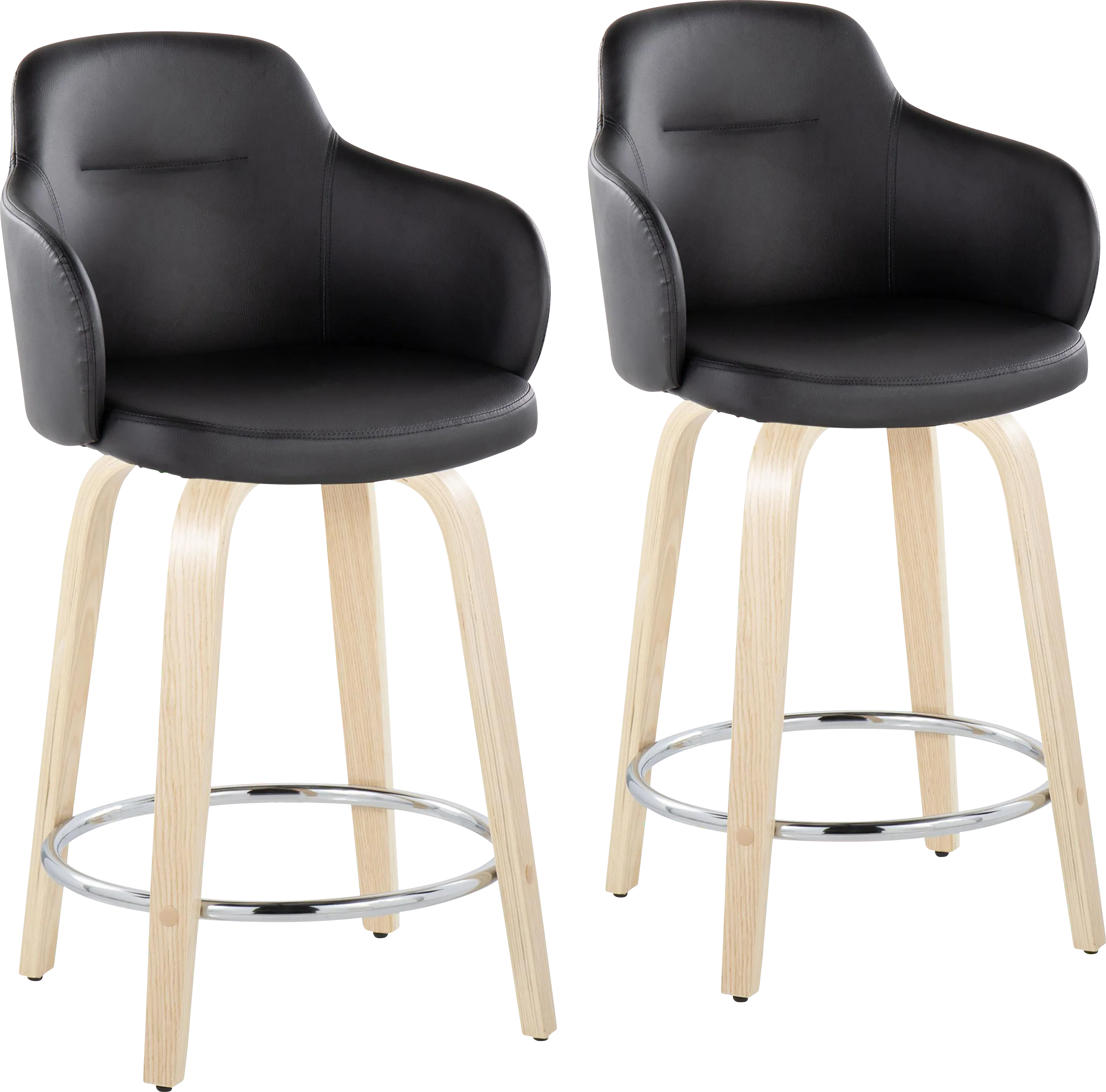 Siebarth VI Light Gray Counter Height Stool, Set of 2