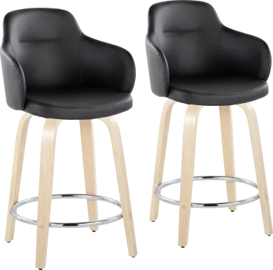 Siebarth VI Light Gray Counter Height Stool, Set of 2