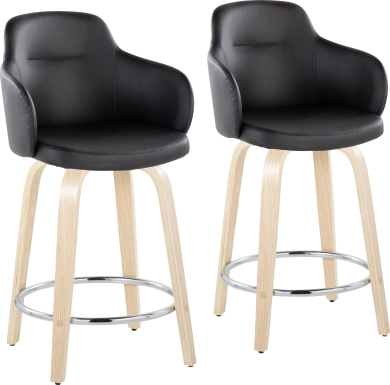 Siebarth VI Light Gray Counter Height Stool, Set of 2