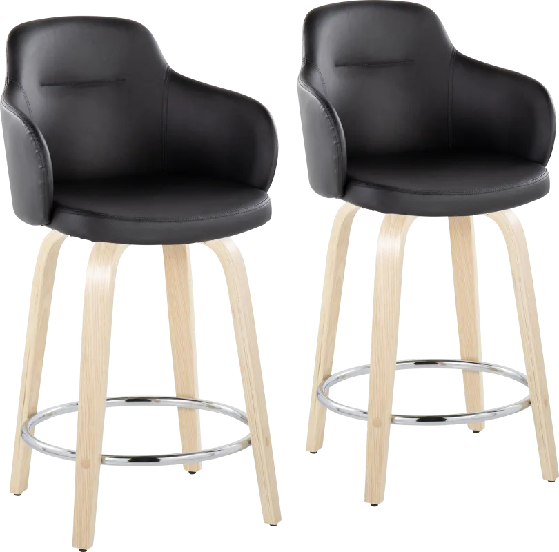 Siebarth VI Light Gray Counter Height Stool, Set of 2
