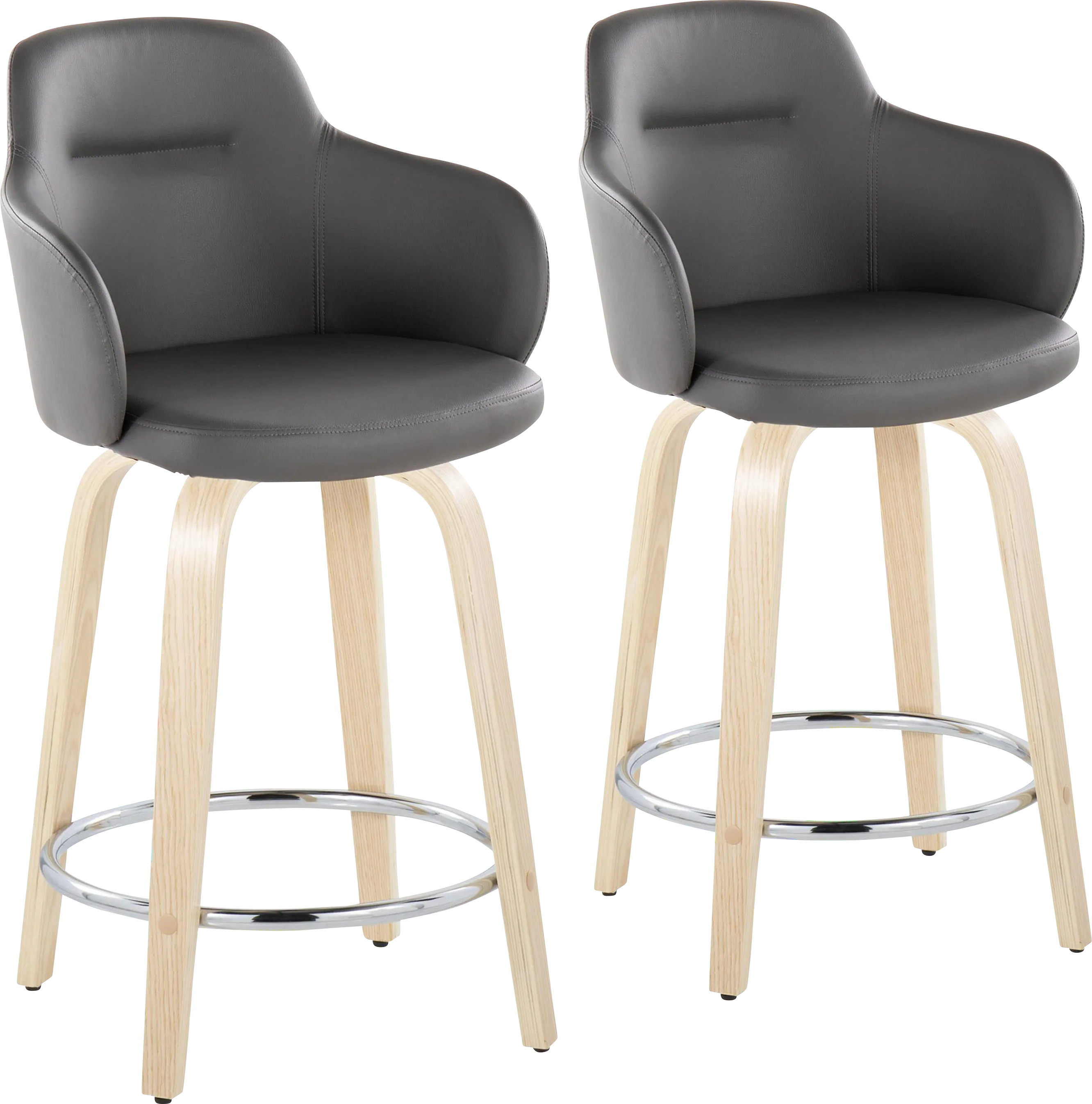 Siebarth VI Gray Counter Height Stool, Set of 2 - Thumbnail - Image 1