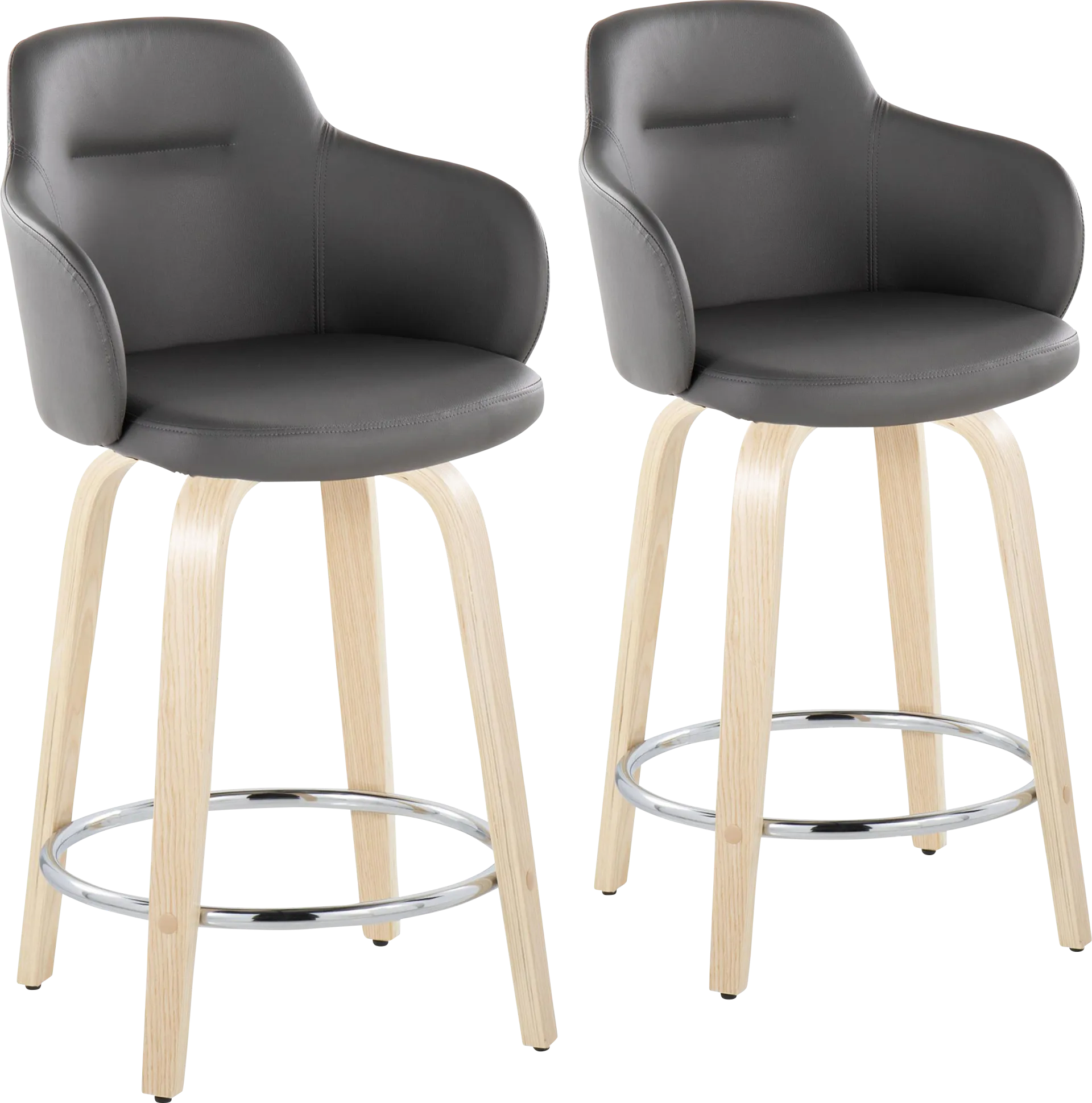 Siebarth VI Gray Counter Height Stool, Set of 2 - Image 1