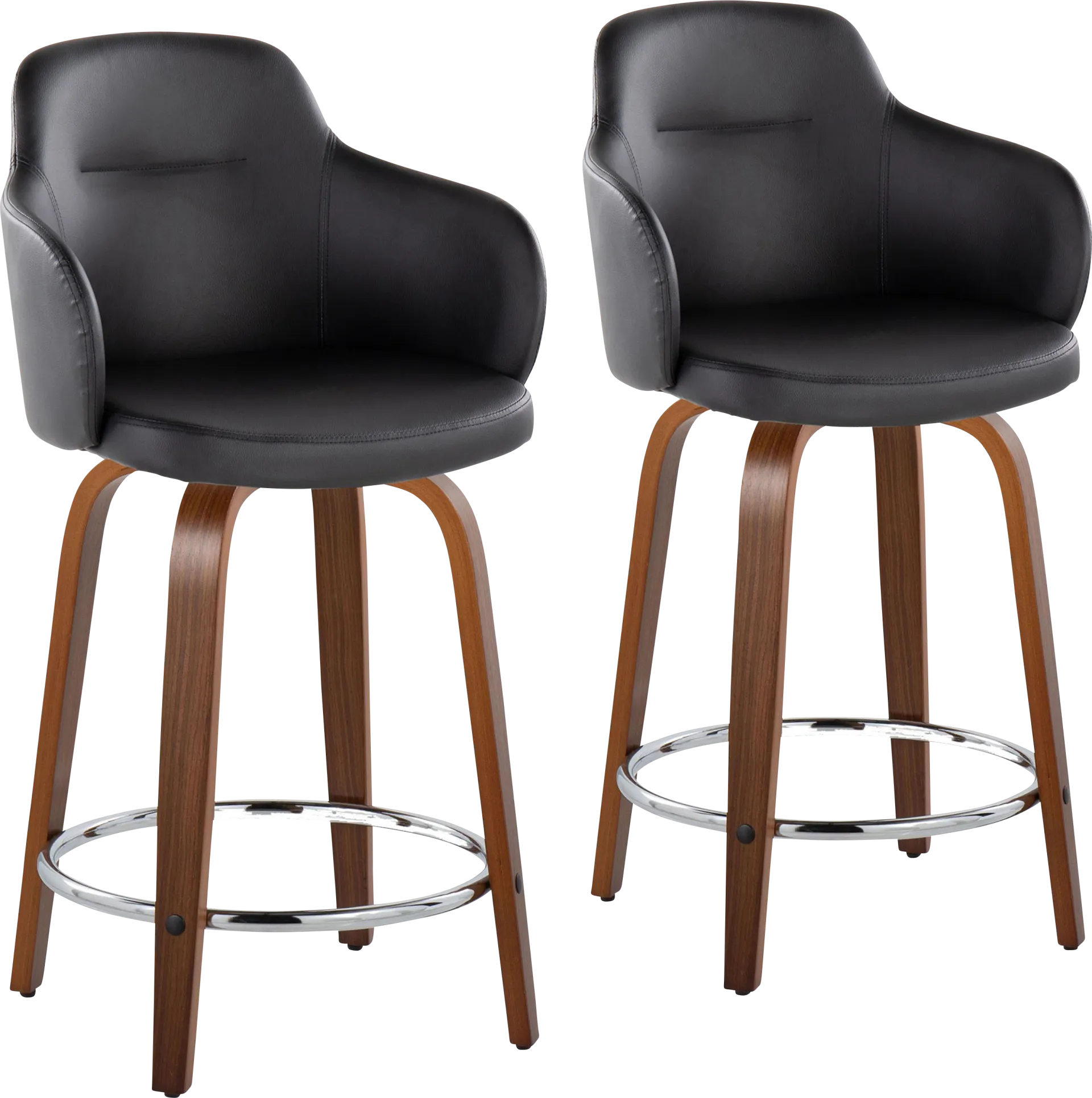 Siebarth VIII Black Counter Height Stool, Set of 2 - Image 1