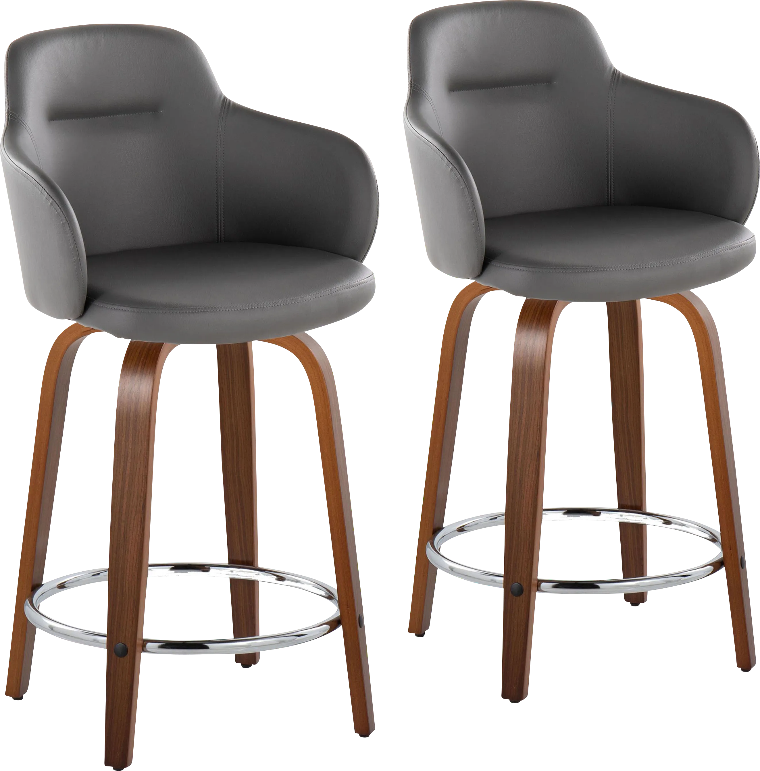 Siebarth VIII Gray Counter Height Stool, Set of 2 - Thumbnail - Image 1