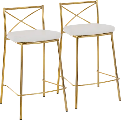 Prienwood White Counter Height Stool, Set of 2