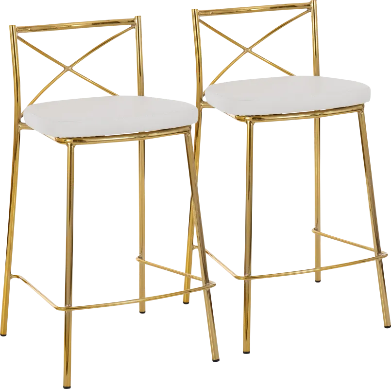 Prienwood White Counter Height Stool, Set of 2