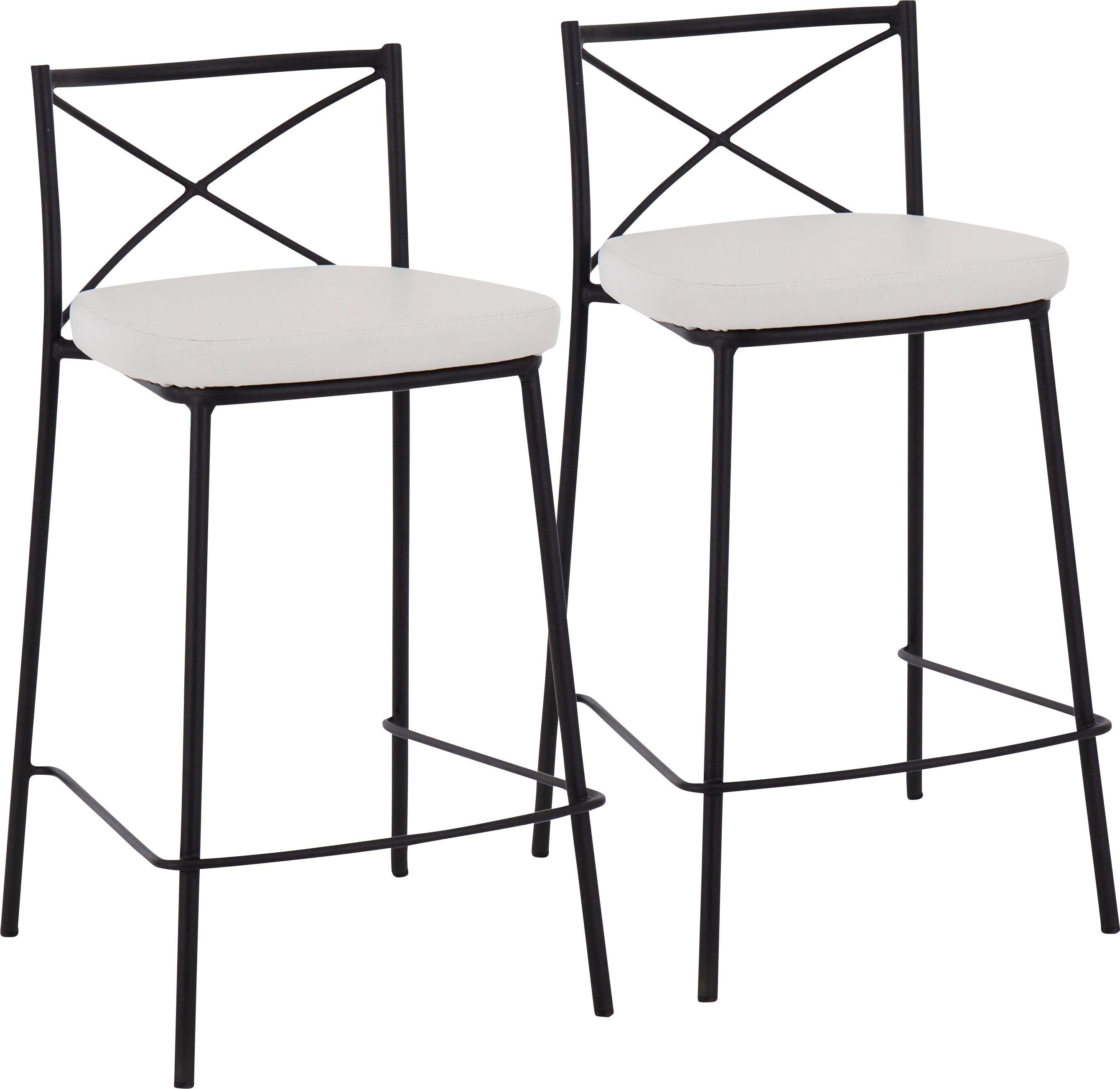 Prienwood White Counter Height Stool, Set of 2