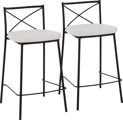 Prienwood White Counter Height Stool, Set of 2