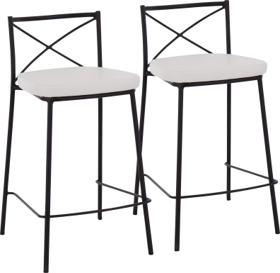 Prienwood White Counter Height Stool, Set of 2