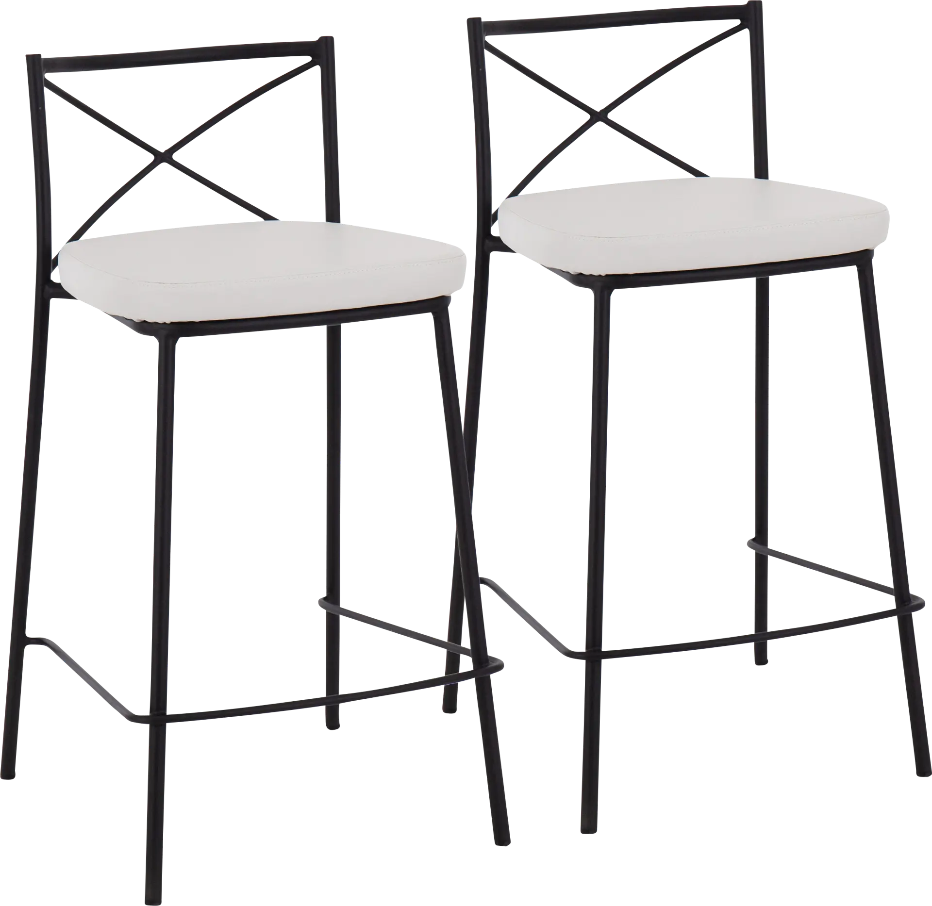 Prienwood White Counter Height Stool, Set of 2