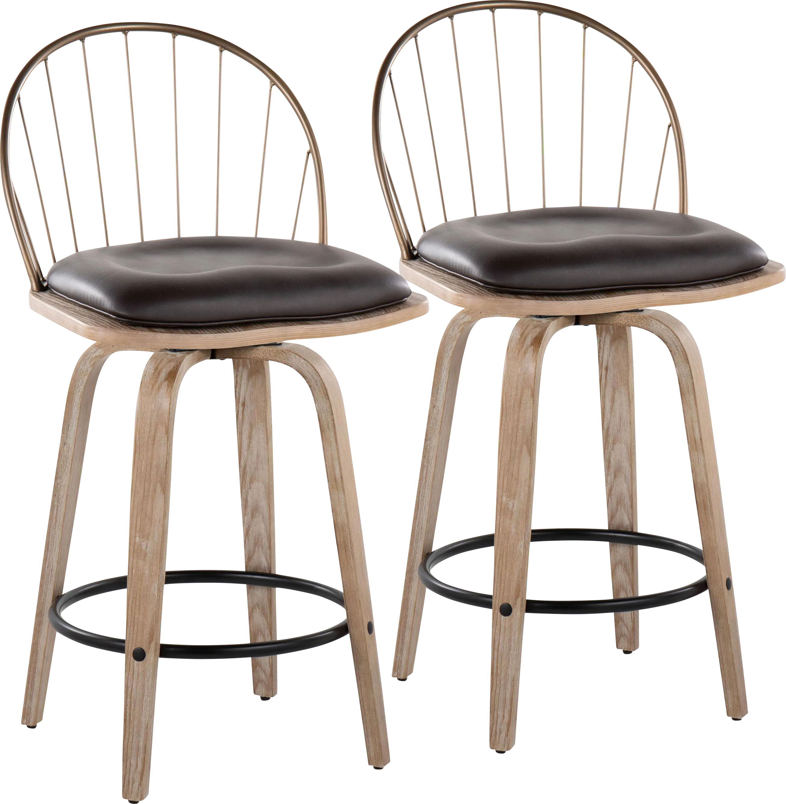 Merganser Brown Counter Height Stool, Set of 2