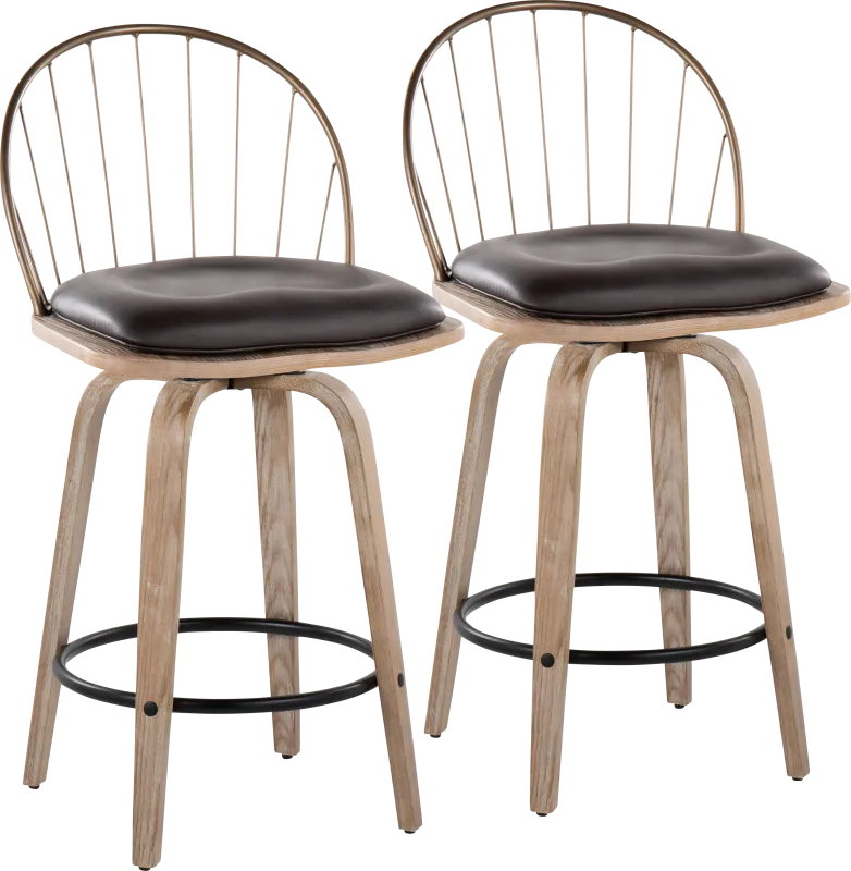 Merganser Brown Counter Height Stool, Set of 2