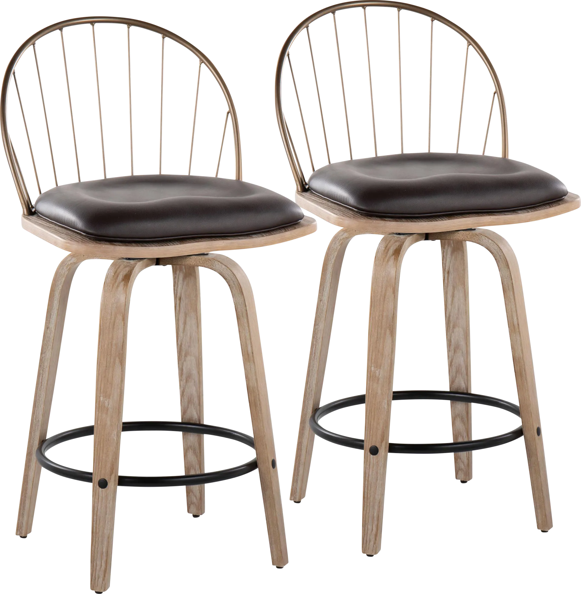 Merganser Brown Counter Height Stool, Set of 2 - Image 1
