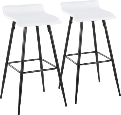 Aliceanna White Barstool, Set of 2
