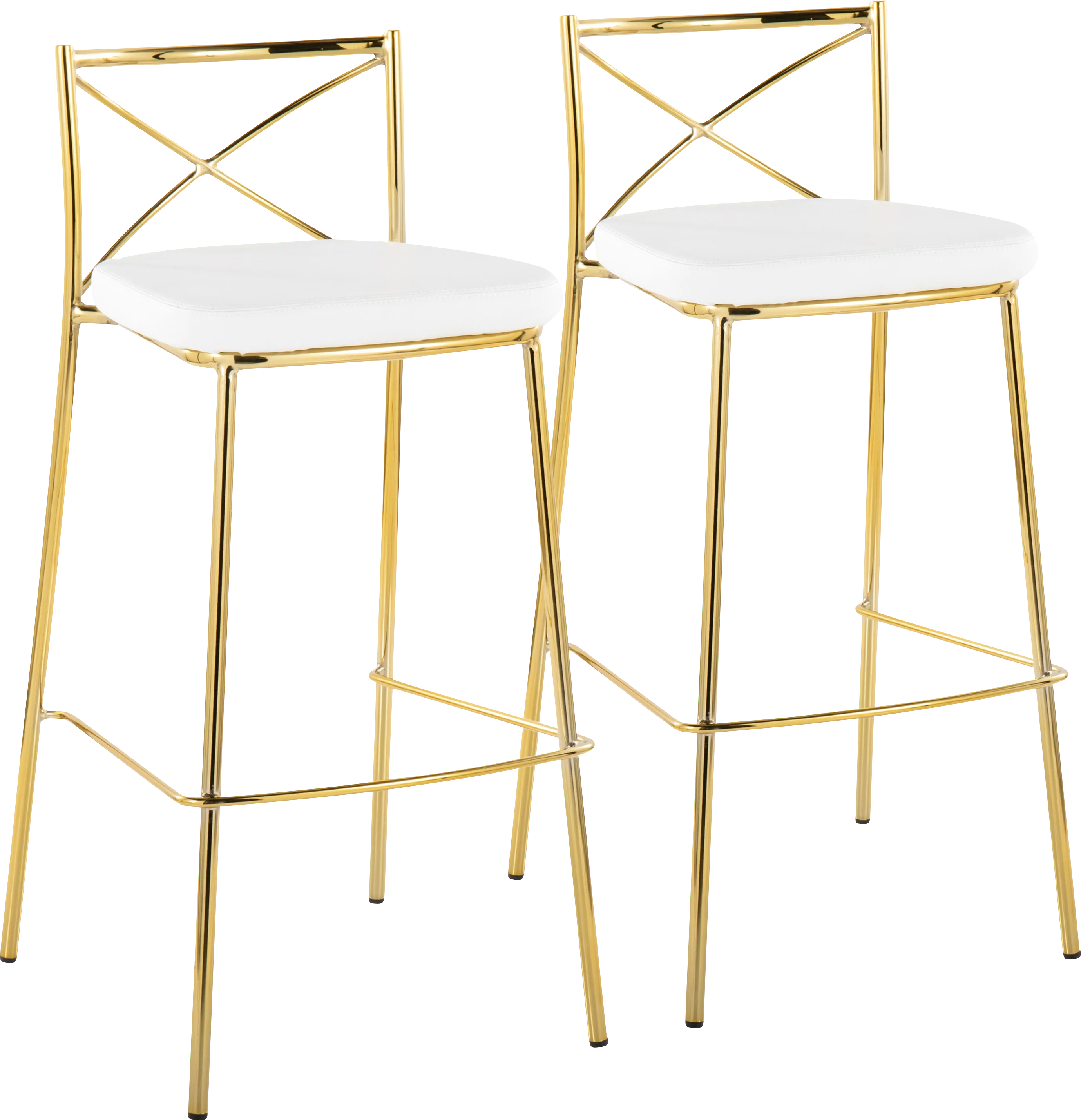 Prienwood White Barstool, Set of 2 - Thumbnail - Image 1