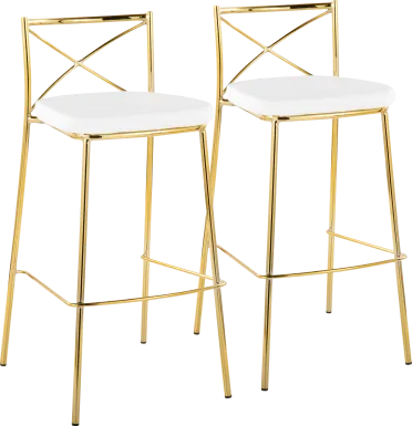 Prienwood White Barstool, Set of 2