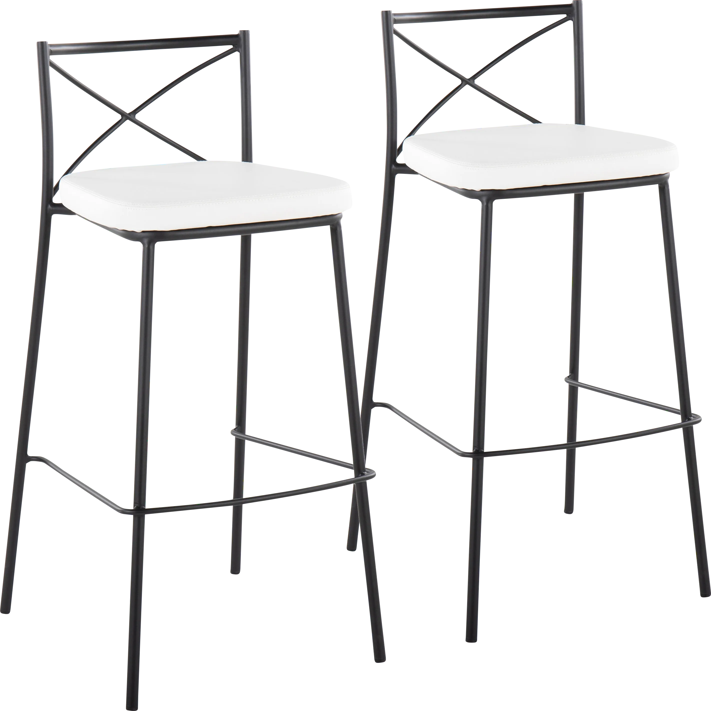 Prienwood White Barstool, Set of 2