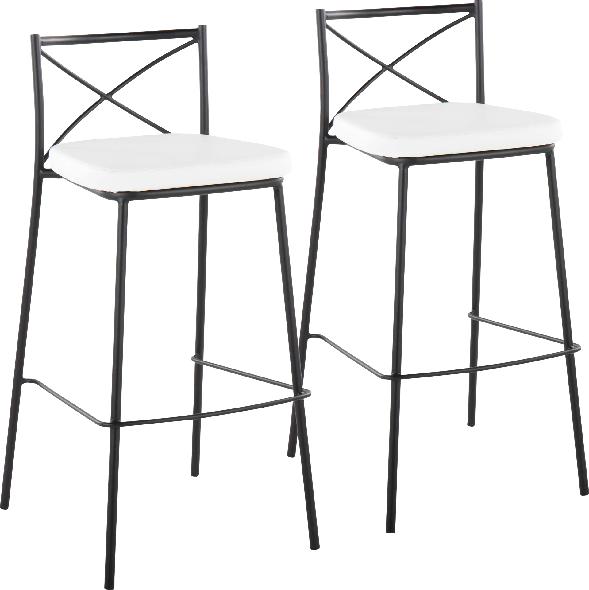 Prienwood White Barstool, Set of 2