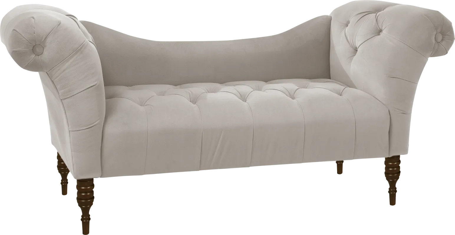 Whitmere Light Gray Chaise Bench