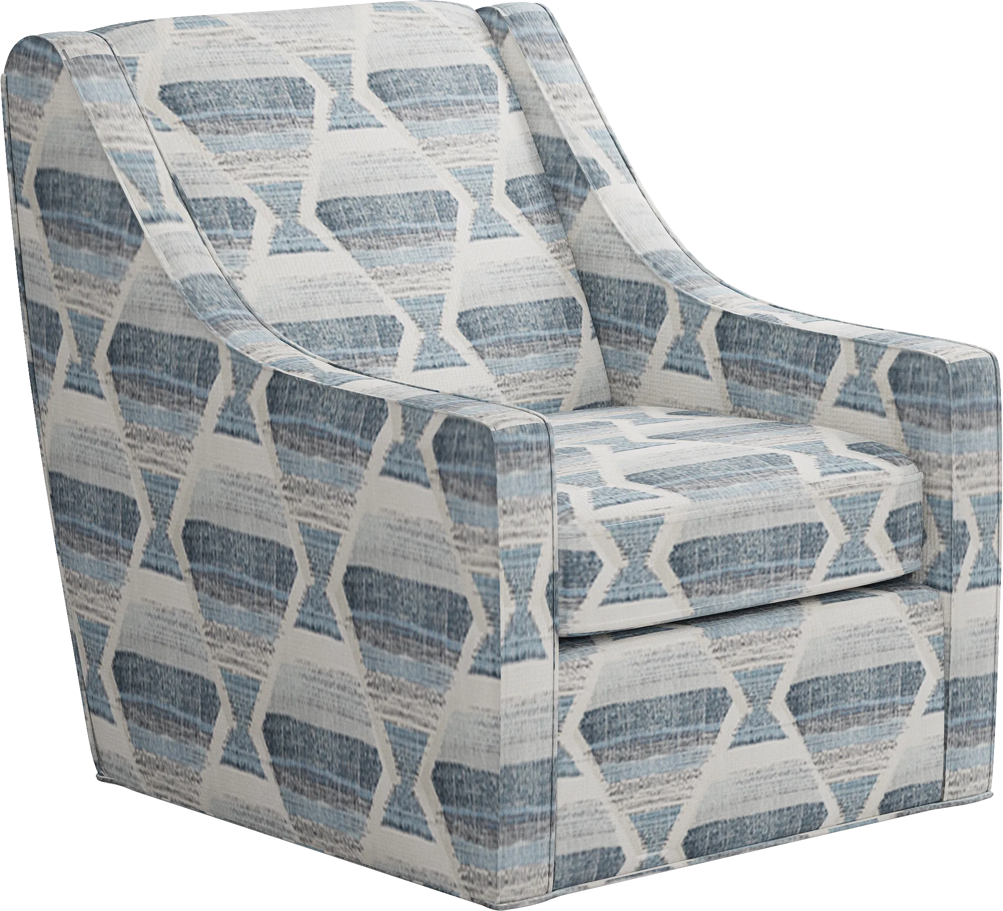 Bedford Park Blue Accent Swivel Chair - Thumbnail - Image 1