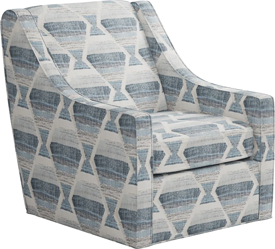 Bedford Park Blue Accent Swivel Chair