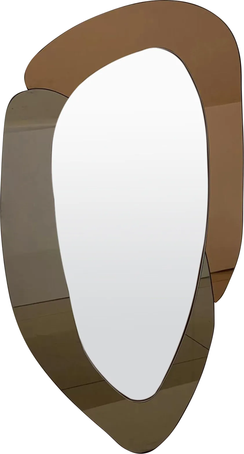 Bustrey Brown Irregular Wall Mirror - Image 1