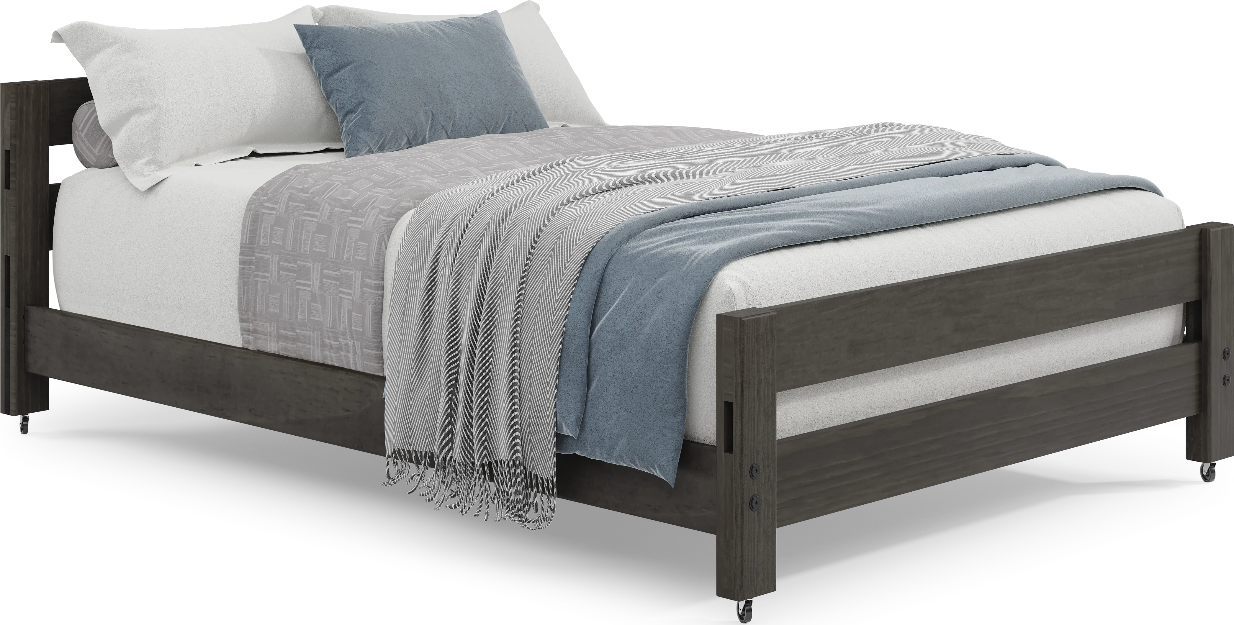 Kids Creekside 2.0 Charcoal Full Caster Bed - Thumbnail - Image 1