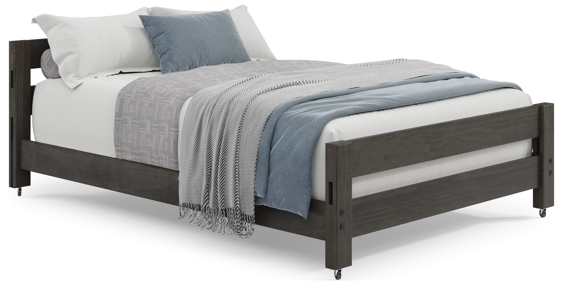 charcoal full caster bed