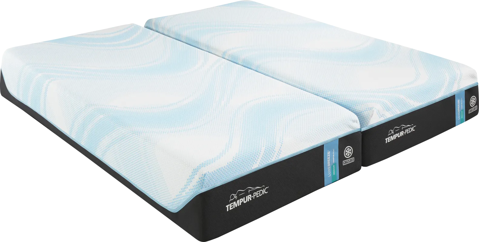 Tempur-Pedic LuxeBreeze Medium Hybrid Split California King Mattress Pair