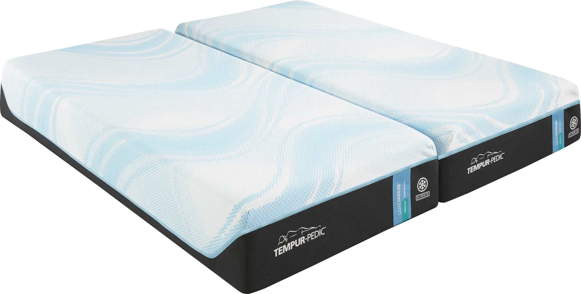 Tempur-Pedic LuxeBreeze Medium Hybrid Split California King Mattress Pair - Image 1