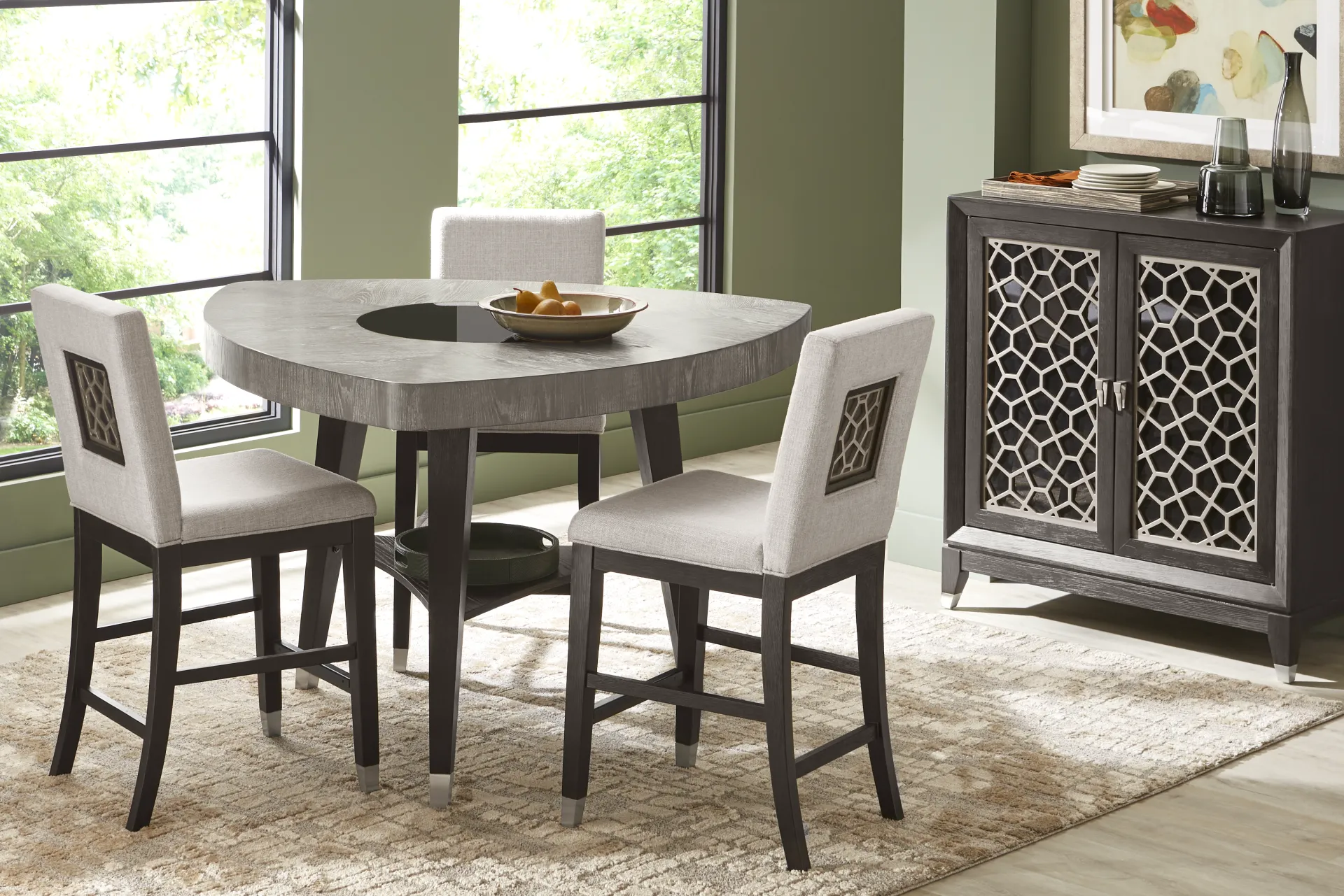 Rosalie Gray Upholstered Counter Height Stool - Image 1