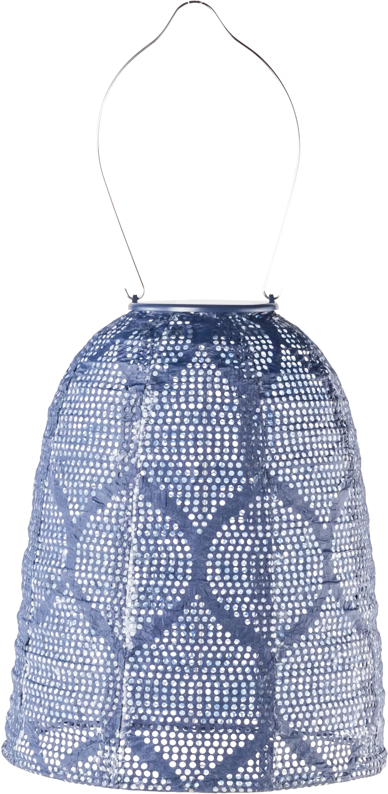 Grello Peak Outdoor Blue Solar Lantern - Image 1