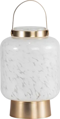 Ricon Isle Indoor/Outdoor White Rechargeable Lantern