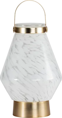 Zipton Isle Indoor/Outdoor White Rechargeable Lantern