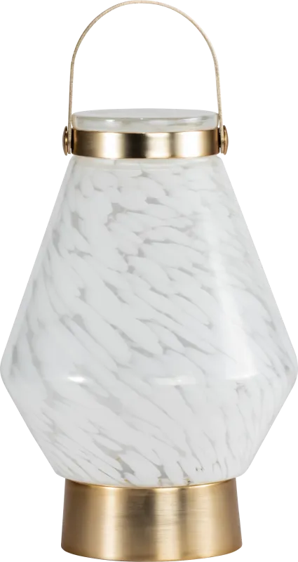 Zipton Isle Indoor/Outdoor White Rechargeable Lantern