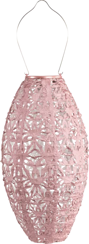 Hymin Estates Outdoor Pink Solar Lantern