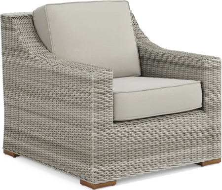 Patmos Gray Outdoor Chair with Linen Cushions