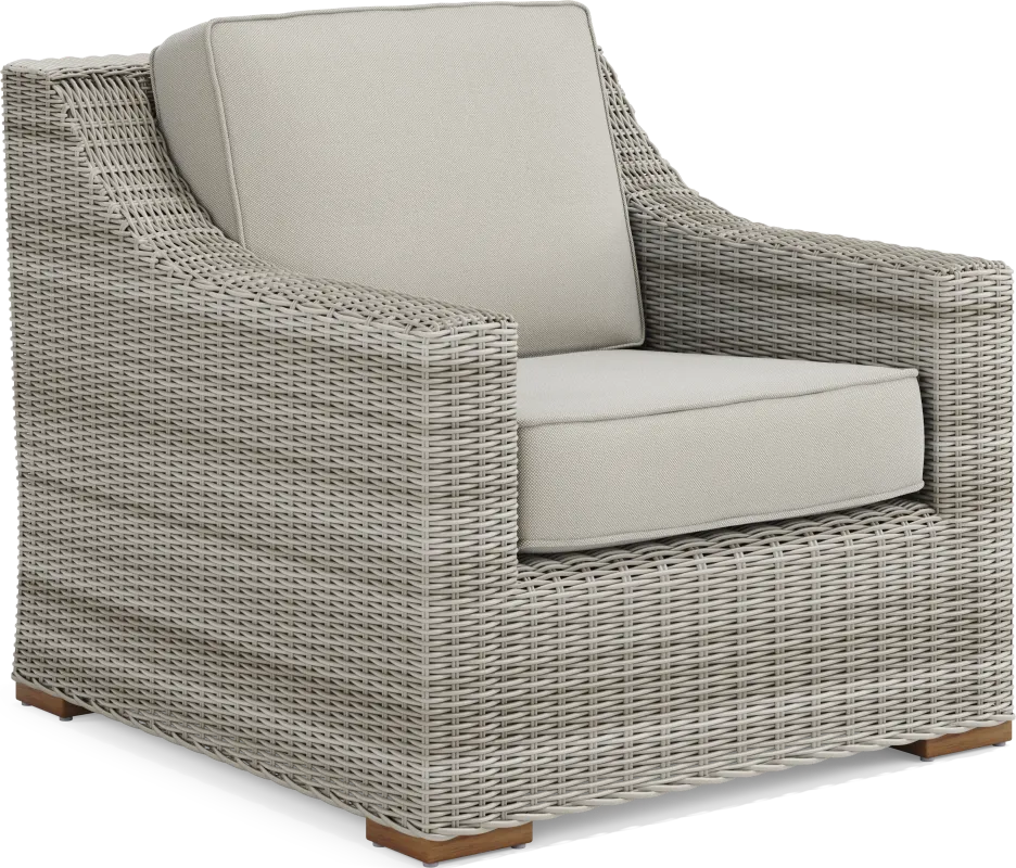 Patmos Gray Outdoor Chair with Linen Cushions