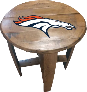 Big Team NFL Denver Broncos Brown End Table