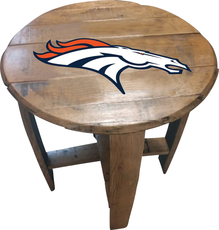 Big Team NFL Denver Broncos Brown End Table