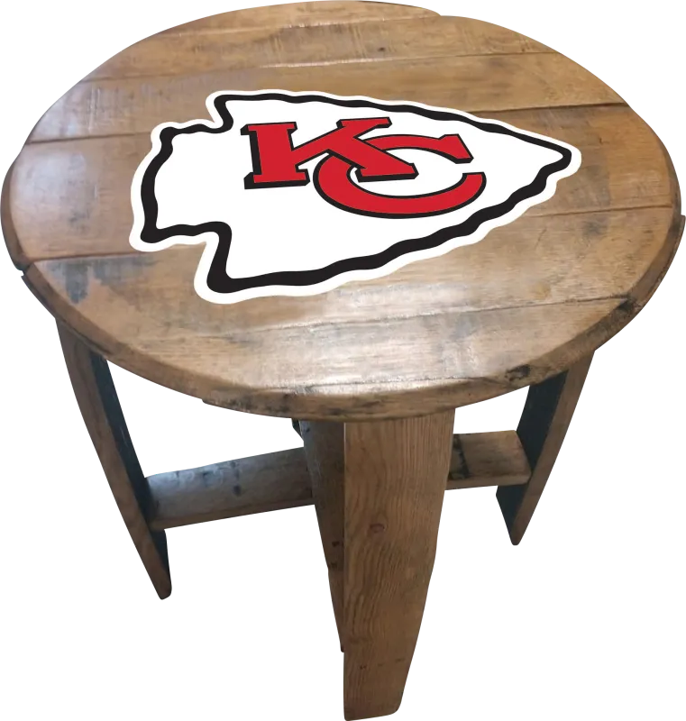 Big Team NFL Kansas City Chiefs Brown End Table