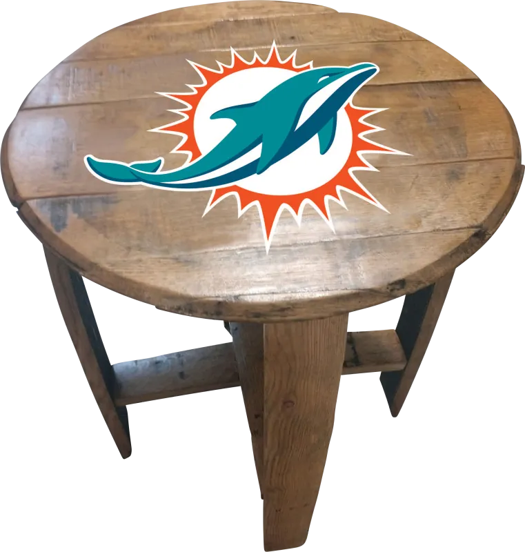 Big Team NFL Miami Dolphins Brown End Table