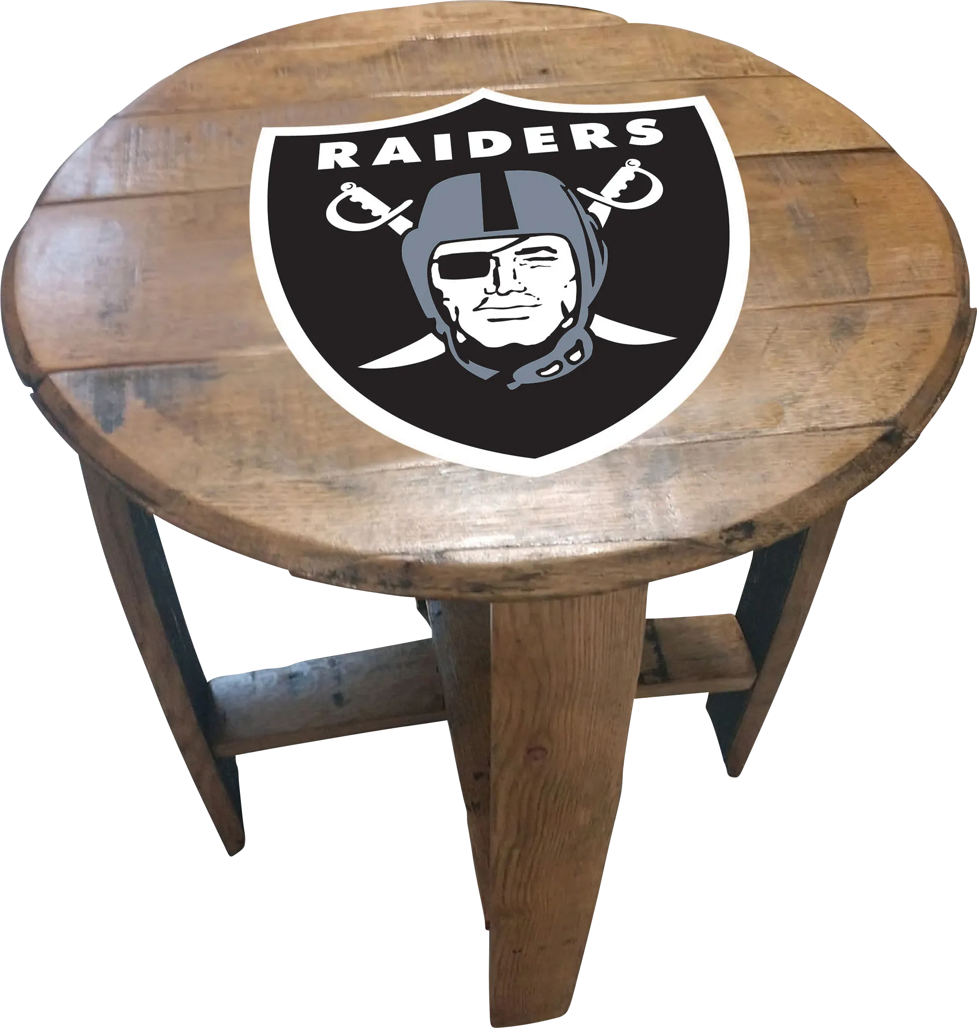 Big Team NFL Las Vegas Raiders Brown End Table
