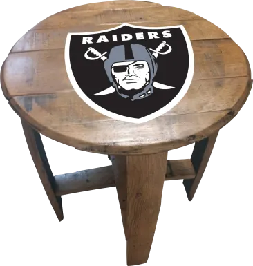 Big Team NFL Las Vegas Raiders Brown End Table