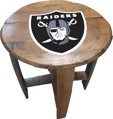 Big Team NFL Las Vegas Raiders Brown End Table