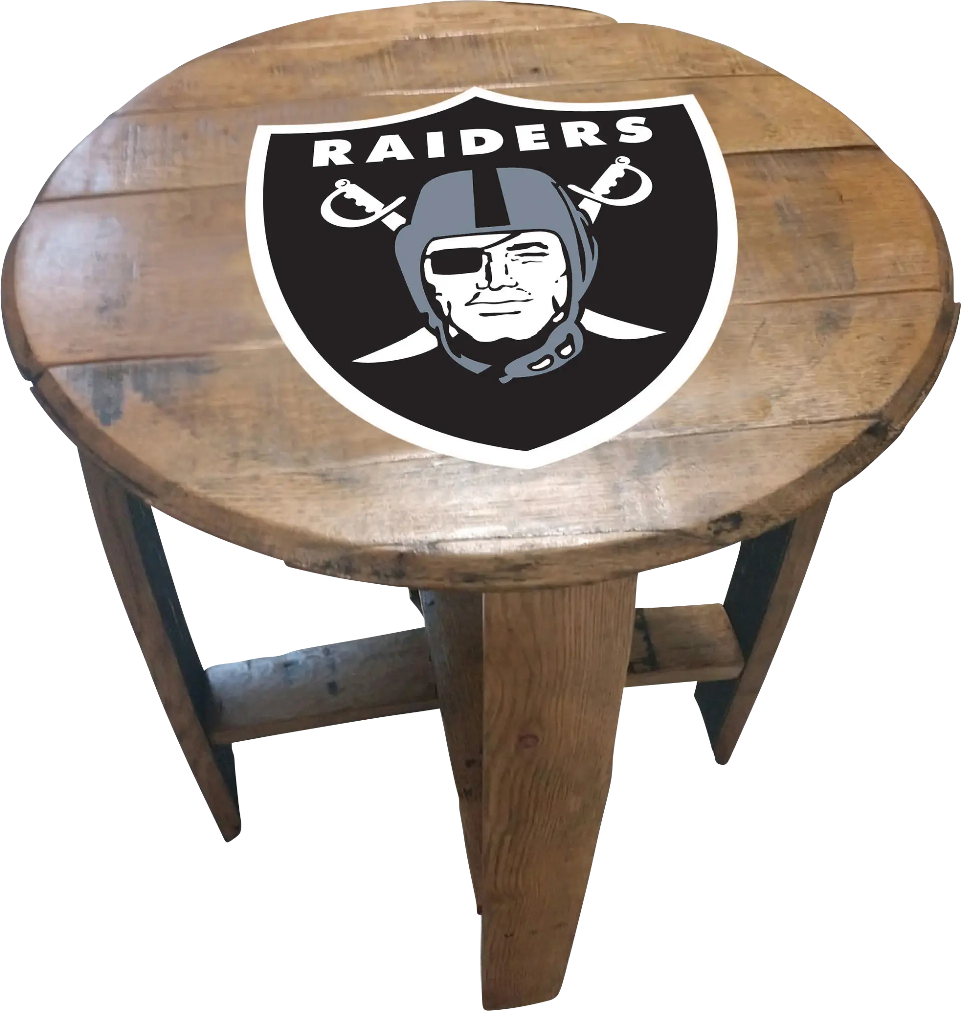 Big Team NFL Las Vegas Raiders Brown End Table
