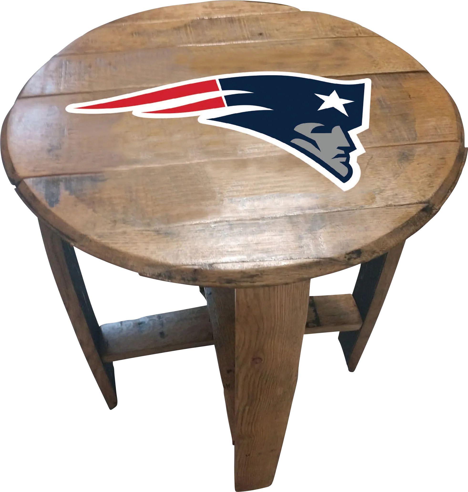 Big Team NFL New England Patriots Brown End Table - Thumbnail - Image 1